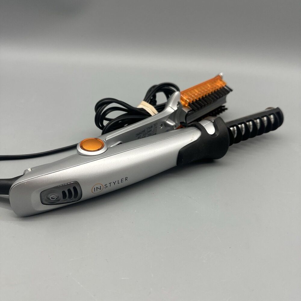 InStyler Rotating Iron Hair Styling Tool Brush Silver Model IS1001.1-19 120V 30W